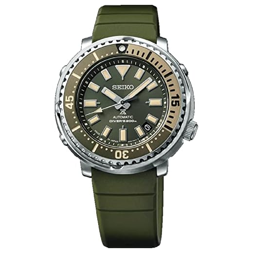 Seiko Relógio masculino Prospex Street Series Safari 'Mini Tuna' automático mergulhador 200 m verde SRPF83K1