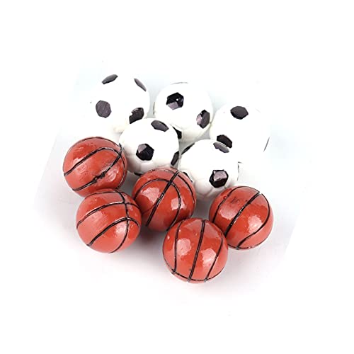 Puppenhaus Sportball 10 Stück 1:12 Puppenhaus Ball Modell Miniatur Harz Fußball Basketball Spielzeug für Puppenhaus… – Bild 6