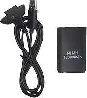 Bateria Para Controle Xbox 360 Com Cabo E Carregador Preto