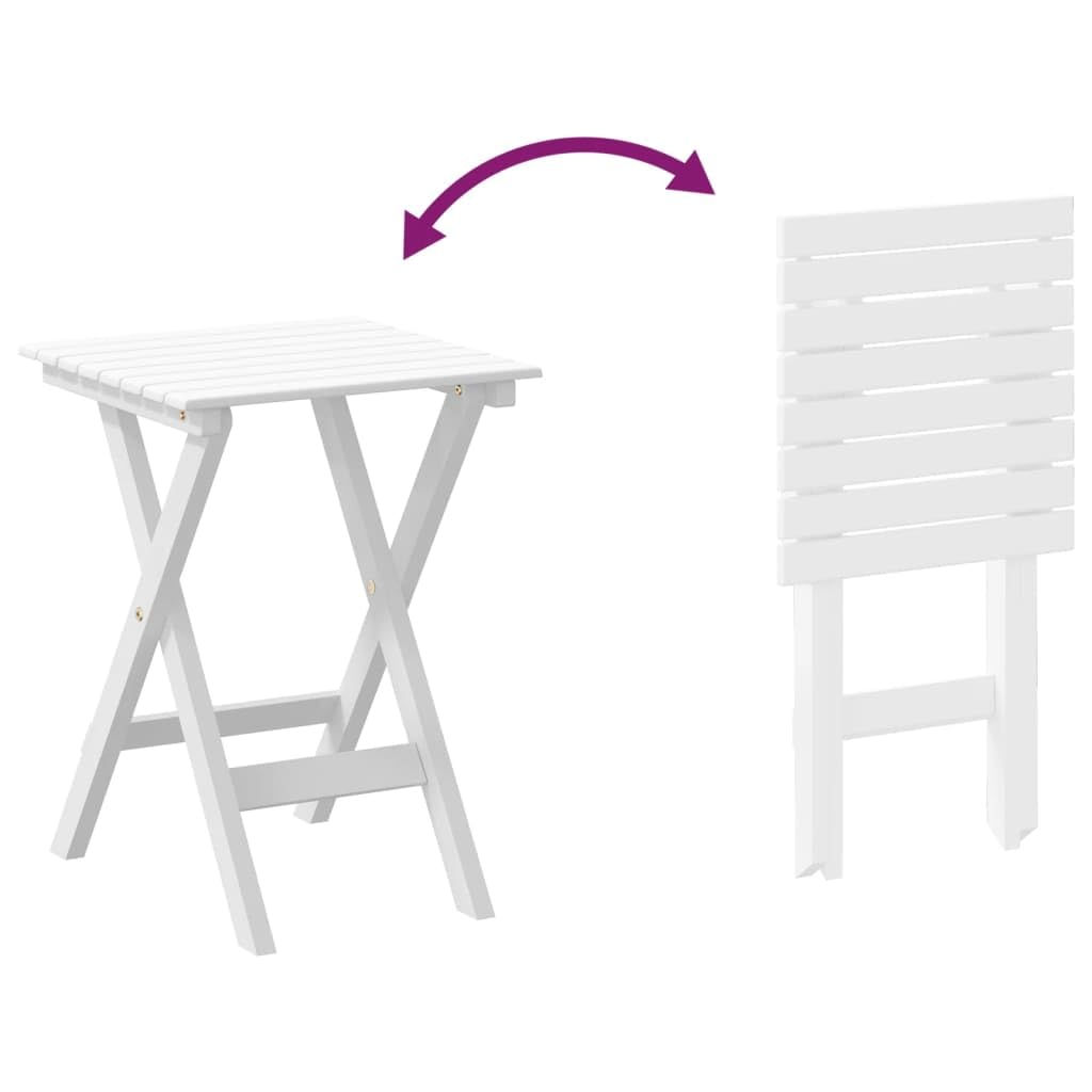 Homgoday Sedia a dondolo con tavolo pieghevole in legno massello di pioppo bianco, sedie da giardino, bistro sedia seduta per terrazza balcone adatte per uso interno ed esterno mobili