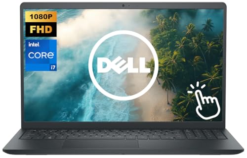 Image of Dell 15.6 inch FHD Touchscreen Laptop Computer, 16GB RAM 1.5TB Storage (1TB SSD+512GB External), Intel Core i7-1355U 10-Core Processor, SD Card Reader, Windows 11, Carbon Black