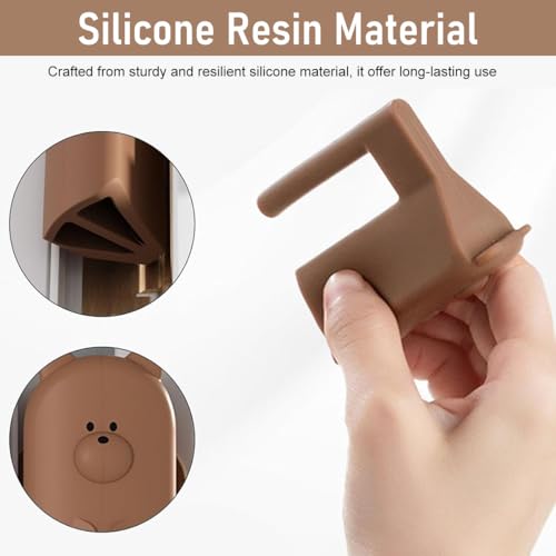 Image of SNOWIE SOFT 4Pcs Silicone Door Hinges Guards Baby Proofing Anti-Pinch Guards Kids Safety Cartoon Door Stopper Removable Door Protector for Home Baby Safety Products for Home,Multicolor