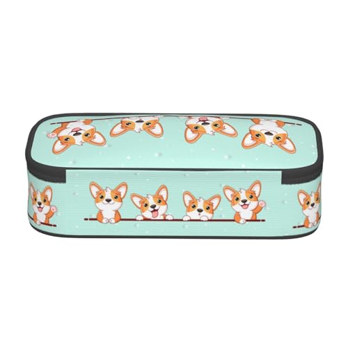 Image of Cute Kawaii Dog Large Pencil Case, Pencil Pouch With Zipper Compartments Stationery Pencil Bag For Kids Teens Students School Supplies
