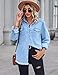 Zilcremo Women Denim Shirt Chambray Collared Jean Shirts Long Sleeve Pocket Button Down Blouses Blue S