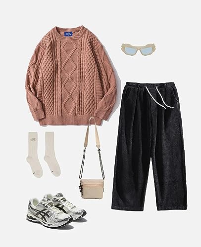 Image of Aelfric Eden Oversized Knit Sweater Solid Vintage Pullover Sweater Unisex Woven Crewneck Knitted Tops