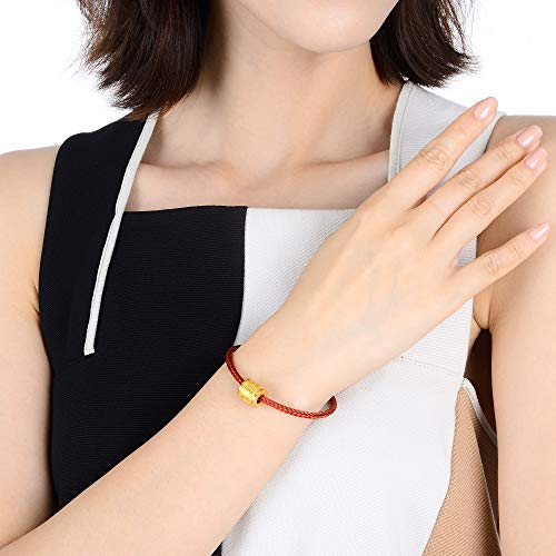 CHOW SANG SANG 999 24K Solid Gold Buddhist Mantra Om Mani Padme Hum Blessing Charm Bracelet for Women 86695C3