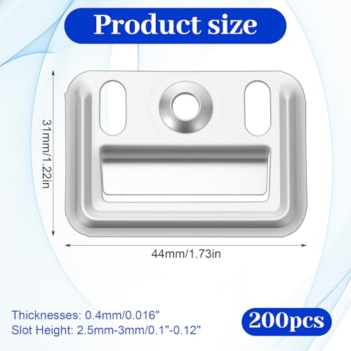 Image of 200 pcs Stainless Steel Z-Clips (1.73 inch /44mmx1.22 /31mm) - Wall Panel Fixing Piece, Clamp for Integrated Wall Panels, Heavy Duty Walls Panel Buckle for Toilet Seats & Furniture Mounting