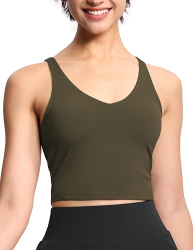 Image of THE GYM PEOPLE Womens' Sports Bra Longline Wirefree Padded with Medium Support