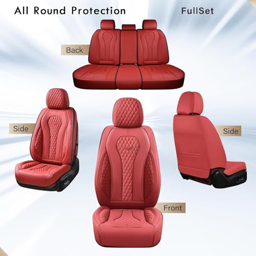 Image of Coverado Red Seat Covers, Car Seat Covers Front Seats, Driver Car Seat Cover, Waterproof Car Seat Covers, Car Seat Cushion, Front Auto Seat Covers, Car Seat Protector Universal Fit Most Cars