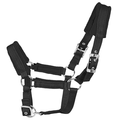XUANNIAO Cabestro ajustable para caballo, flexible, cuello halter de forro polar para la cabeza (negro, S)