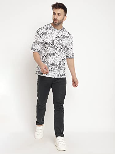 Image of GRITSTONES Men Oversized Half Sleeve Cotton T-Shirt