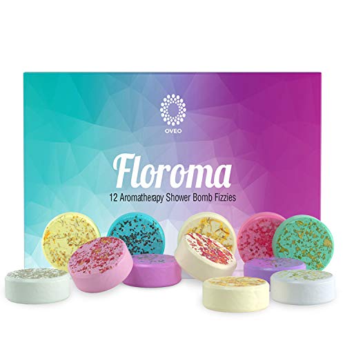 Floroma Shower Bomb Set of 12 - Shower Steamers - Aromatherapy - Essential