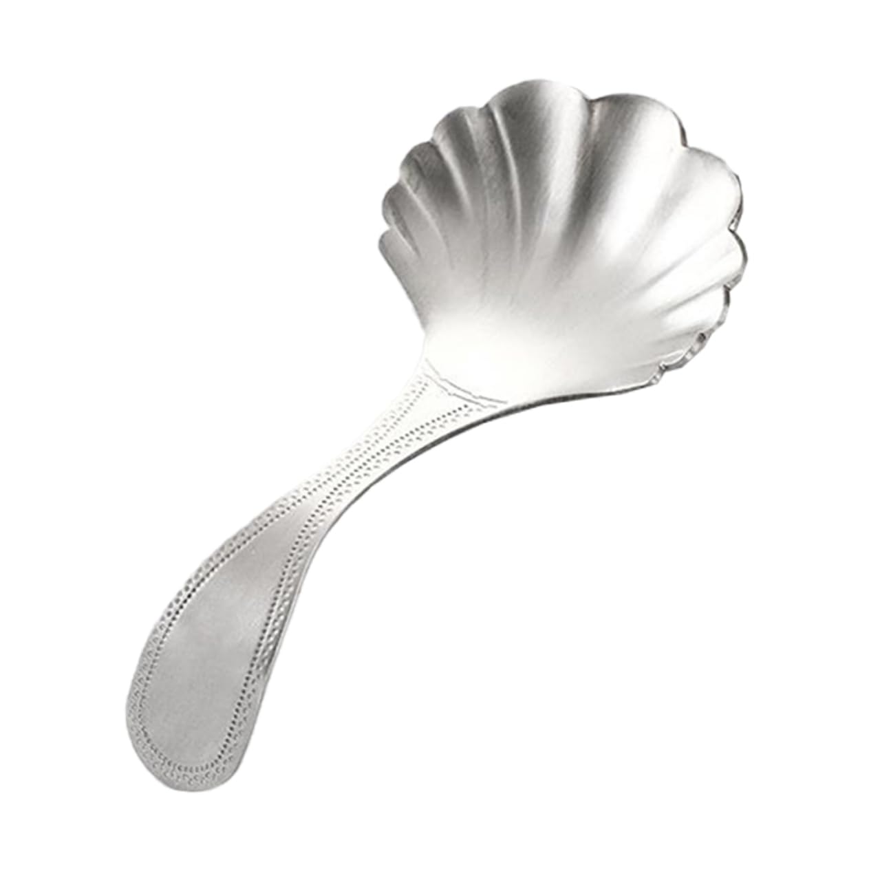 COLLBATH Stainless Steel Tea Scoop Shell Shape Ergonomic Tea Spoon 4.13In for Loose Leaf Measuring and Serving at Home Office House