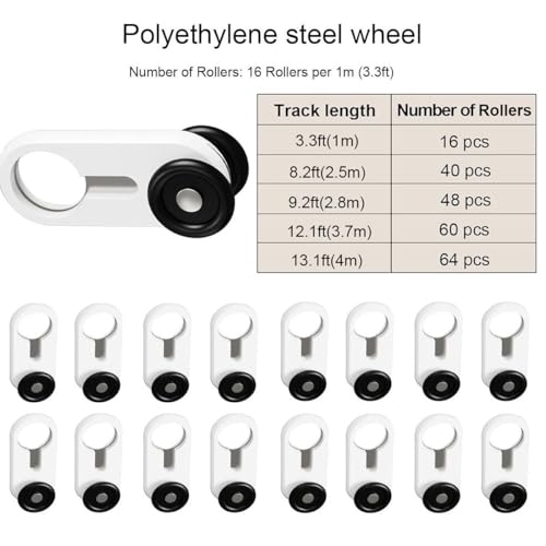 Riel de cortina doble silencioso de aluminio de 470 cm negro para dormitorio 6
