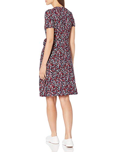 Image of Amazon Essentials Women's Short Sleeve Faux-Wrap V Neck Dress