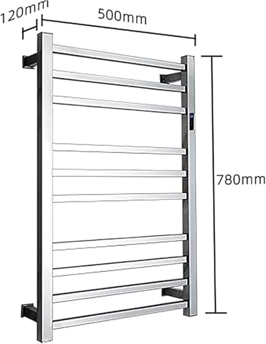 Toallero Eléctrico de Pared de 10 Barras Cuadradas para un Baño Confortable y Seco 7
