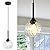 JHLBYL Glass Pendant Light fixtures, 6'' Kitchen Pendant Lights Black Pendant Light with Hammered Glass Pendant Lights Kitchen Island Over Sink Dining Room Foyer