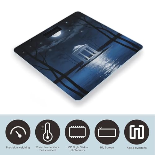 Balanza digital de baño con vidrio templado y pantalla LCD miniatura 3