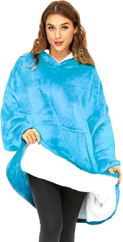 L22G Sweat-Shirt à Capuche 118x85cm Grand Sweat à Capuche Femme Homme Plaid Couverture à Capuche Portable Super Douce et Chaude Pull à Capuche Confortable pour...