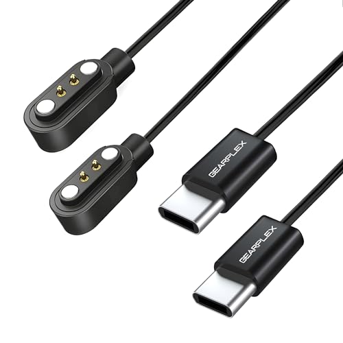 GEARPLEX Magnetic Smart Watch Charging Cable Compatible with Apple, Samsung, and Fitness Watches, Quick Charge with 2-Pin Connections, USB Type-C, 2.5mm