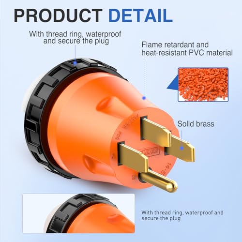 Image of Nilight 50Amp to 50A RV Power Adapter 14-50P to SS2-50R 125 /250V Twist-Lock