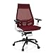 Produktbild hjh OFFICE 652886 Profi Bürostuhl GENIDIA SMART White Netzstoff Rot ergonomischer Drehstuhl mit verstellbaren Armlehnen, Sitz neigbar