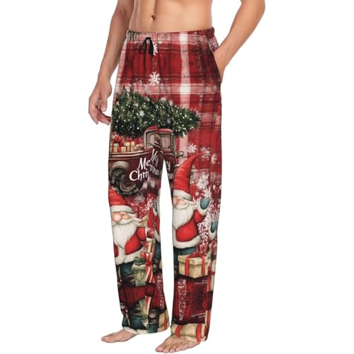 Novastar Herren-Pyjamahose mit Taschen, Weihnachtsmann-Hose, weich,...