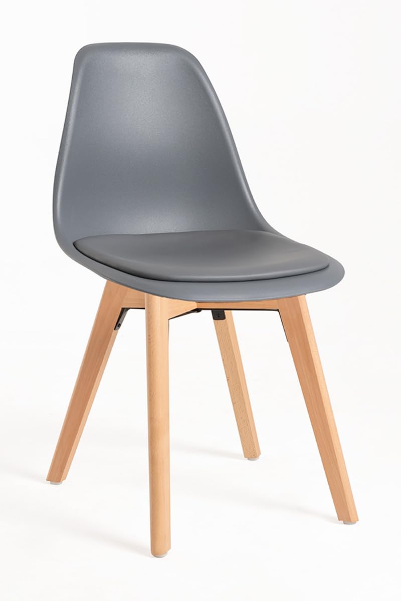 Silla Fija Villalgordo De Similpiel Amarillo Con Brazos, Chasis Negro, Medidas 50x52x82 Cm