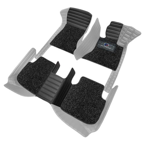 Image of Autofurnish Combination 9D Car Mat Full Set for Maruti Suzuki Swift 2024 || Luxury Leather Dual-Stitch Full Set 9D Car Floor Mat || 100% Waterproof || Color : Black XV-Greige