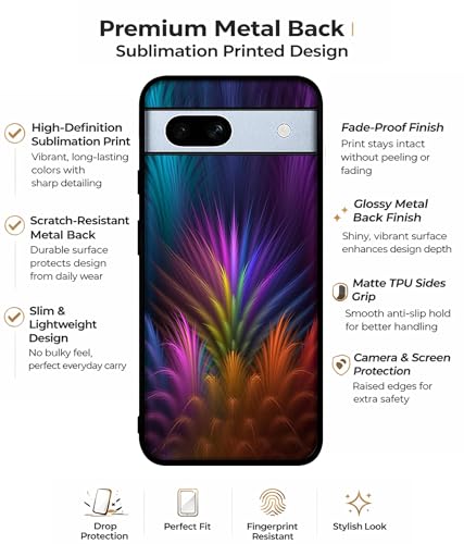 Image of Multicoloured Design Premium 2D Printed Metal Back Case Cover for Google Pixel 7A 5G