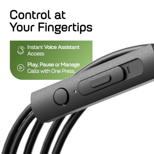 Image of GOBOULT WiredX 200 Earphones with 3.5 mm Jackt, 9mm Bass Drivers, Inline Controls, Earphones Wired Headphones with mic