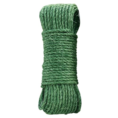 Pesoncarl Sisal Rope for Cat Scratcher, 6 mm x 20 m Sisal Rope with Glue, Wear-Resistant Cat Scratching Rope for DIY Cactus Scratching Post & Repair Cat Scratches, Green