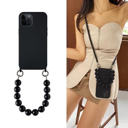 Coque chaîne perles rondes iPhone 13 Mini et XR pour mains libres en sécurité - 2