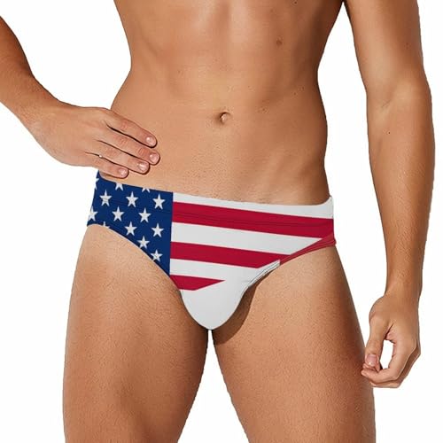 Flag of United States and Italy Men's Swim Briefs Low Waist Bikini Swimsuit Underwear Beach Swimwear