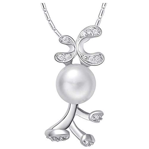 Pendentif Perle Arbre en micro-sertissage d'argent sterling 925 de haute joaillerie