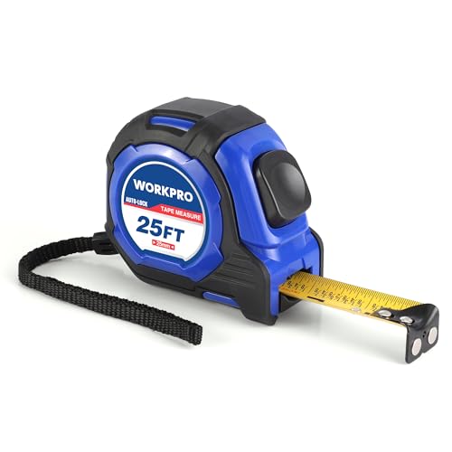 WORKPRO 25FT Auto-Lock Tape Measure with Magnetic Hook