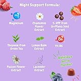 Chewy Vites Adult Night Support, 60 Non-Melatonin Gummies with 5-HTP, Magnesium, Theanine, Chamomile, Lavender, Herbal Night Time Gummies, 1 Months Supply, Berries Flavour - Image 5