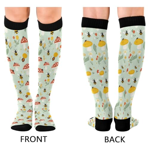 Image of Wusikd Halloween Black Cat Compression Socks for Women and Men Circulation Pumpkin Long Socks for Athletic Running 1