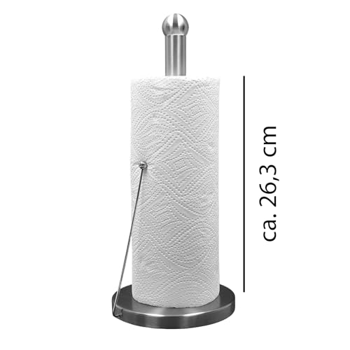 Foto von VonBueren Küchenrollenhalter stehend | Edelstahl | Küchenpapierhalter in Farbe Silber | Rollenhalter für Küche Aufbewahrung & Organisation | Halter für Küchenrolle