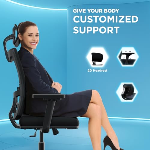 The Sleep Company Onyx Orthopedic Office Chair | Patented SmartGRID seat | Adjustable Lumbar Support | Ergonomic Sitting Posture | High Back Chair | Work, Home, Study | Free Installation | Grey