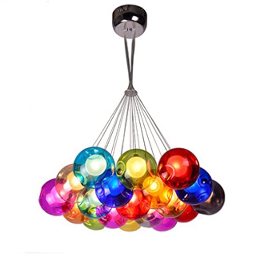 Lustre créatif 19 bulles en verre pour sublimer un salon sombre
