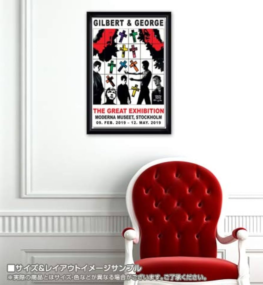 Amazon | ポスター ギルバート&ジョージ Youth + Faith 額装品 ウッド