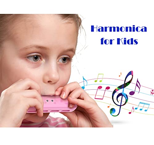 Crafteem Color Blues Harmonica, Key Of C For Kids, Children, Toddler And Beginners,10 Hole 20 Tones Musical Instrument Toy Gift #TOP2