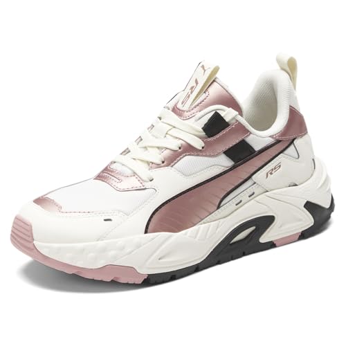 PUMA Womens Rs-Trck Metallic Lace Up Sneakers Shoes Casual - Pink, White2