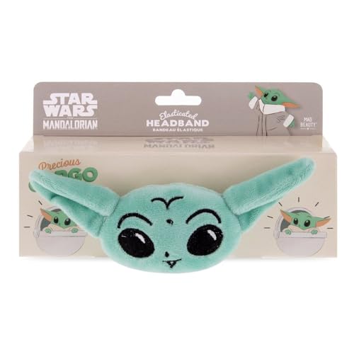 MAD Beauty Star Wars Mandalorian Grogu Baby Yoda Headband | Keeps Hair Tucked Away During Beauty Routine | Cruelty-Free Cosmetics | Skincare Gifts for Women Adults and Kids