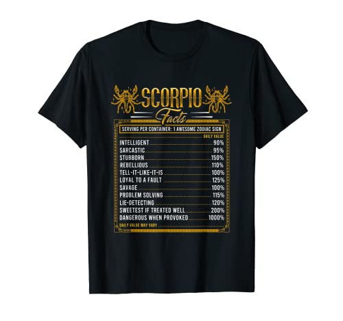 Scorpio Horoscope Zodiac Facts Traits Rules Astrological Camiseta