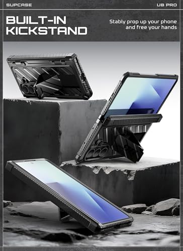 Image of SUPCASE for Samsung Galaxy Z Fold 7 Case with Kickstand (UB Pro), [Built-in Tempered Glass Screen Protector] [Hinge Coverage] [Military-Grade Protection] Full-Body Heavy-Duty Rugged Phone Case Black