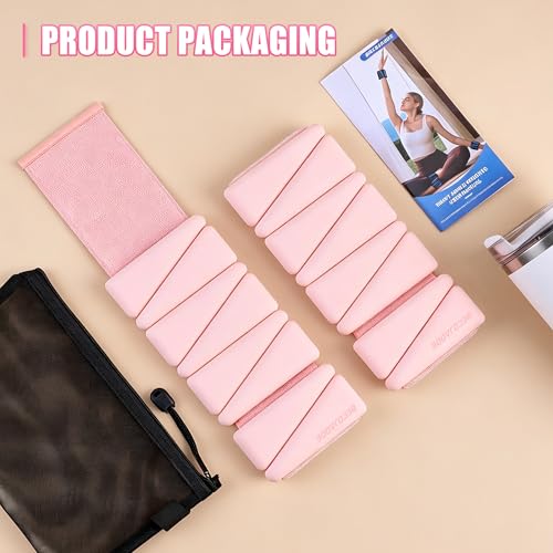 Image of BECOJADDE Ankle Weights for Women Wrist Weights Set of 2 (1 lb /2 lb Each) Adjustable Arm Leg Weight for Womens Men Suitable for Walking Swimming Running Pilates Yoga Gym