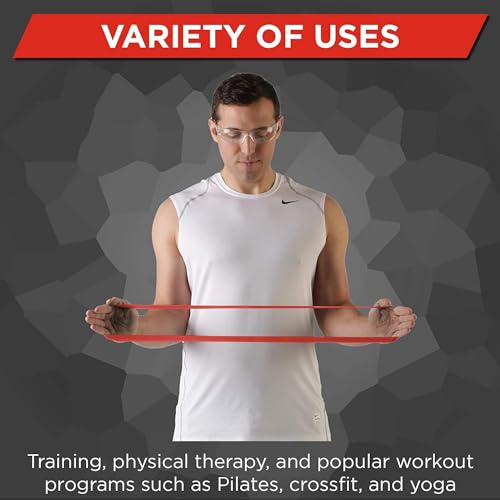 Image of TheraBand Professional Latex Resistance Band Loop for Lower Pilates, Crossfit, Yoga, Toning, Stretching, Physical Therapy, Strength Training Without Weights, Portable Fitness, and Core Fitness- Red | Lower Pilates, Crossfit, Yoga, Toning, Stretching, Physical Therapy, Strength Training, Portable, Core Fitness