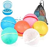 SICHER FÜR KINDER: Im Gegensatz zu herkömmlichen Latex-Wasserballons sind dieser selbstschließende Wasserballon aus hochwertigem, latexfreiem, weichem Silikon hergestellt, das für die Haut von Kindern und Kleinkindern verträglich ist, ohne Risiko von Allergien oder Verletzungen. Die Wasserbomben öffnen sich, wenn sie mit dem Körper in Berührung kommen. Sie brauchen sich keine Sorgen zu machen, dass sich Ihr Kind beim Spielen durch das Gewicht des Balles verletzt.